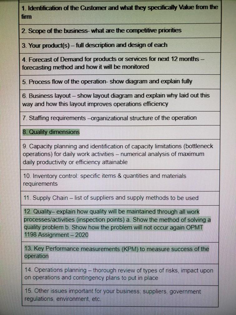 Quality dimensions: Performance, Reliability,