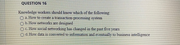 QUESTION 10 Which of the following is considered