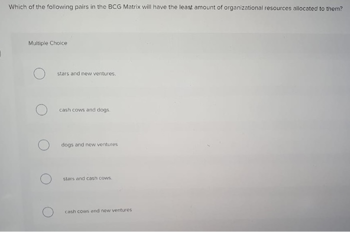 Which of the following pairs in the BCG Matrix
