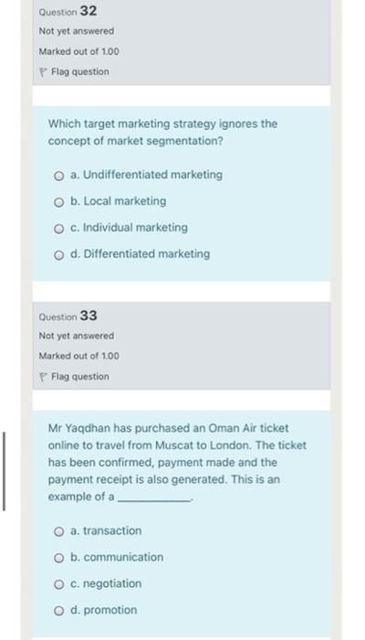 fast please Question 31 Not yet answered Marked