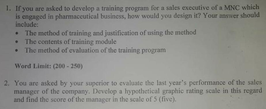 Human Resource Management 1. If you are asked to