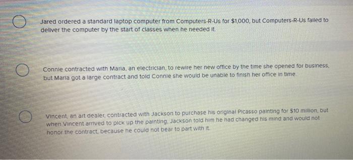 In which of the following scenarios would