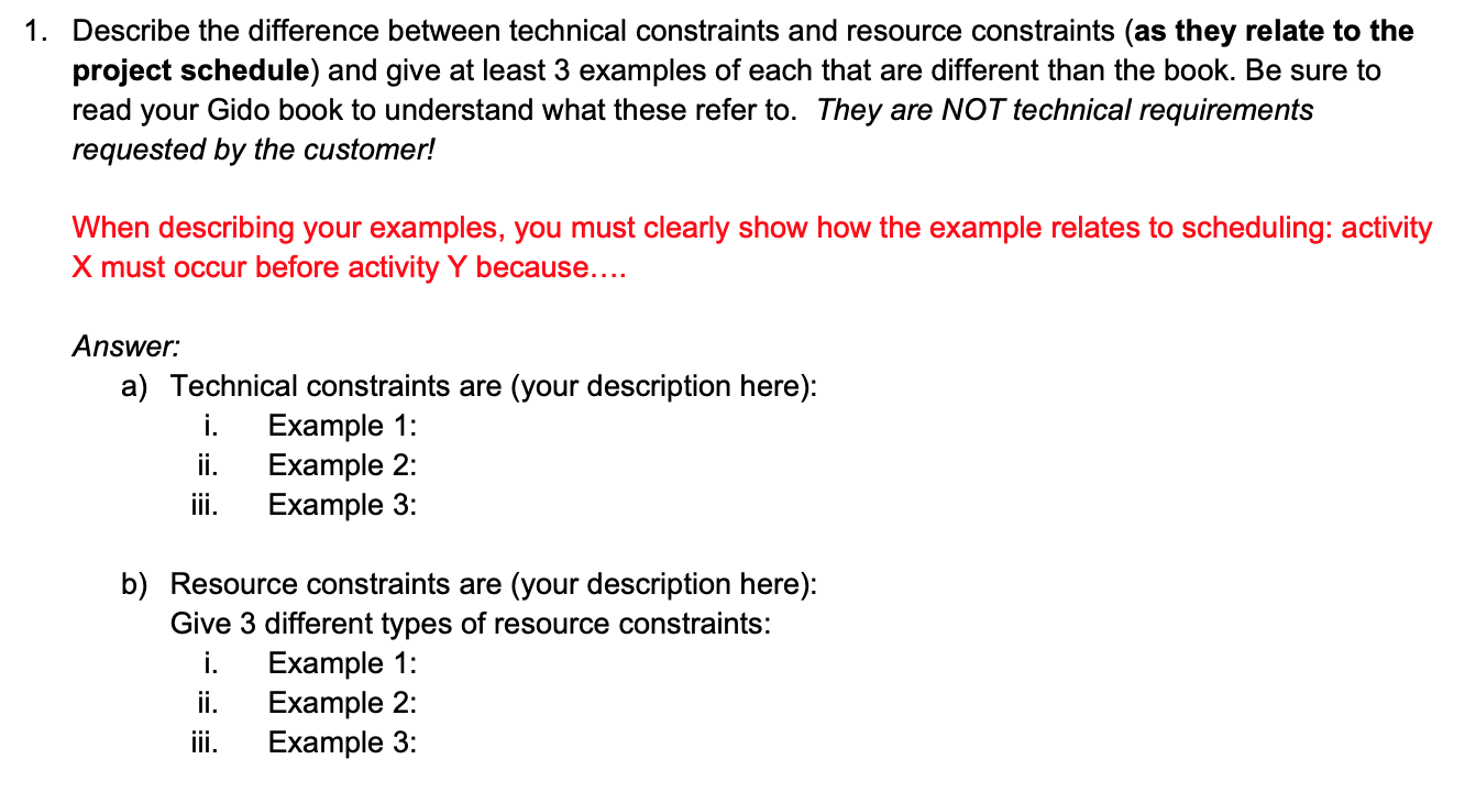 1. Describe the difference between technical