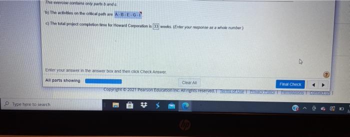 I need the answer to both questions This exercise