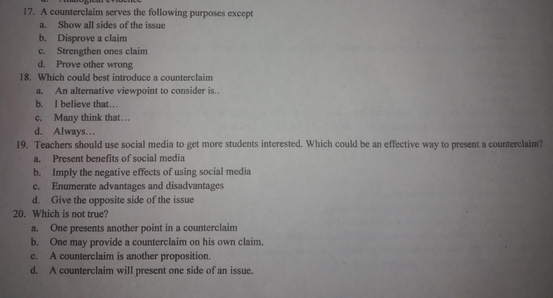 please answer all CORRECTLY and COMPLETELY 1-20.