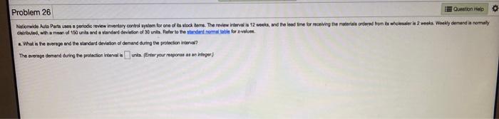 Problem 26 Question Help Nationwide Auto Parts