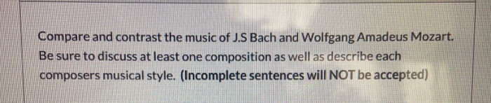 Compare and contrast the music of JS Bach and