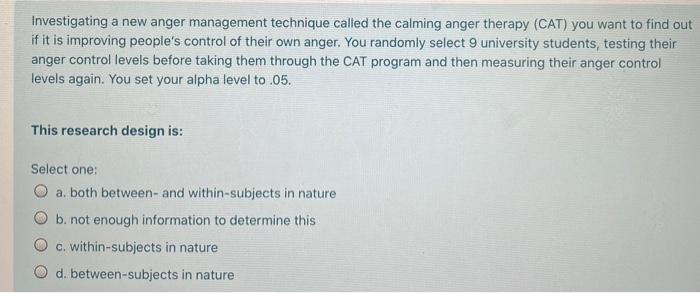 Investigating a new anger management technique