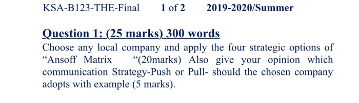 KSA-B123-THE-Final 1 of 2 2019-2020/Summer