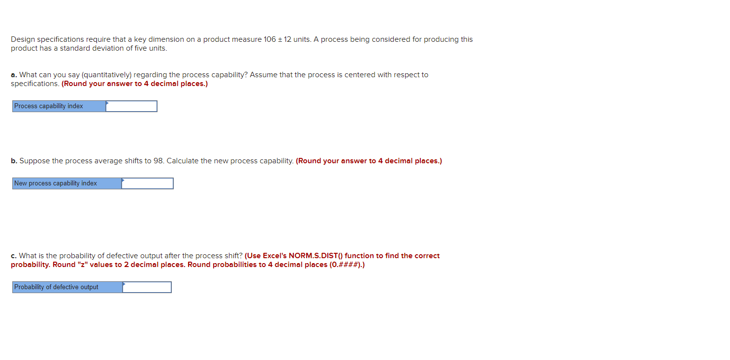 Design specifications require that a key