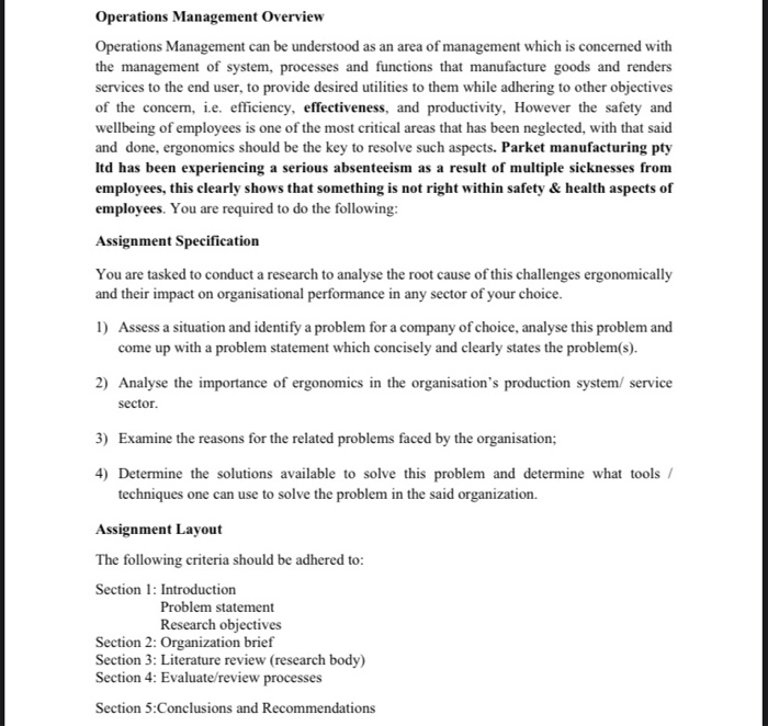 Operations Management Overview Operations