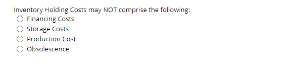 Please answer all 4 parts Inventory Holding Costs
