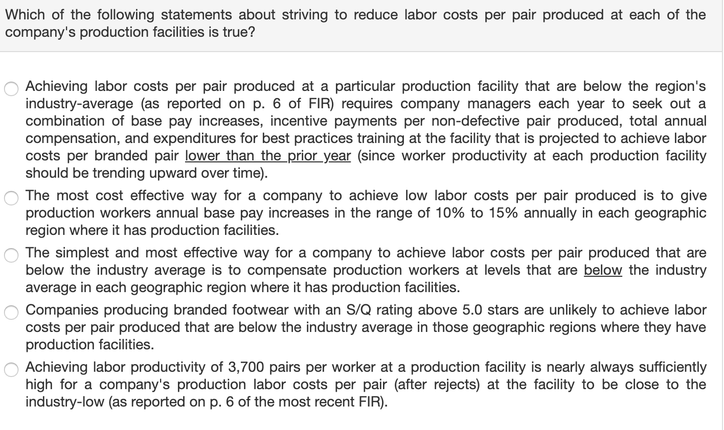 Which of the following statements about striving