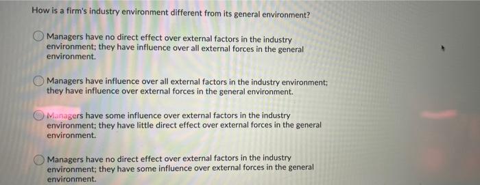 How is a firm's industry environment different