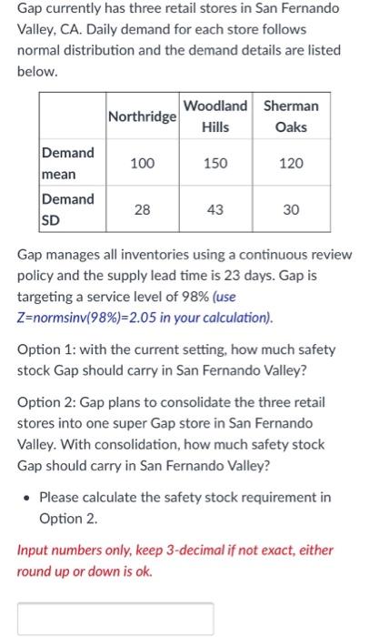 Gap currently has three retail stores in San