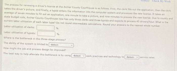 Hints) Check My Work The process for renewing a