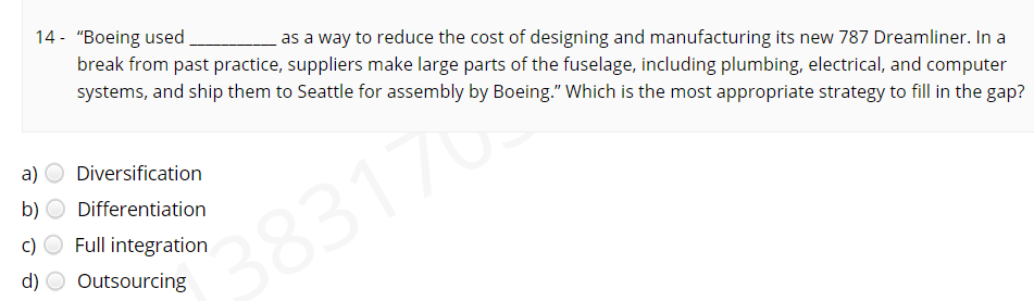 14- "Boeing used as a way to reduce the cost of