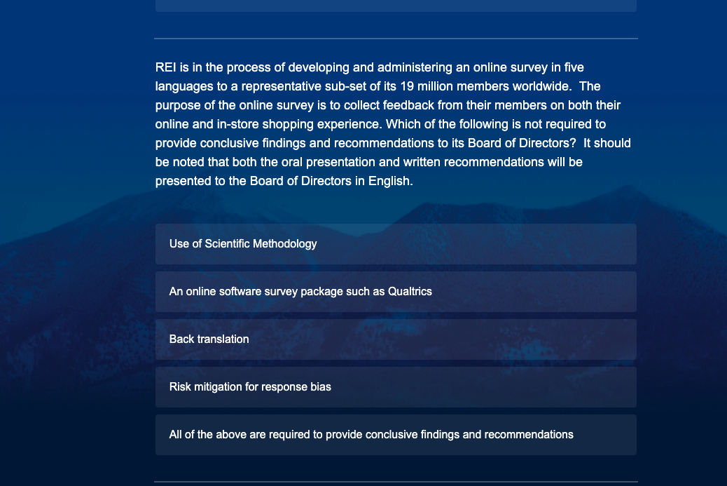 REI is in the process of developing and