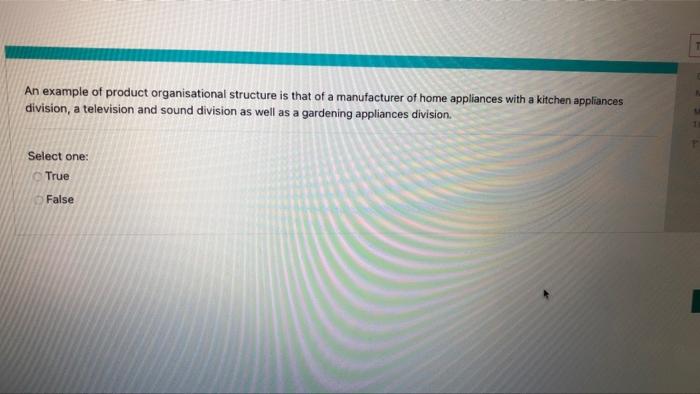 An example of product organisational structure is