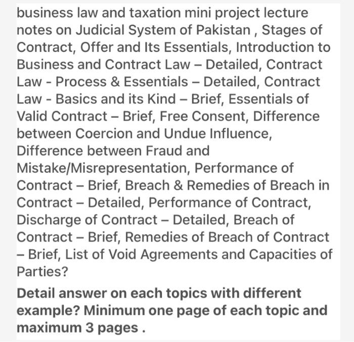 business law and taxation mini project lecture
