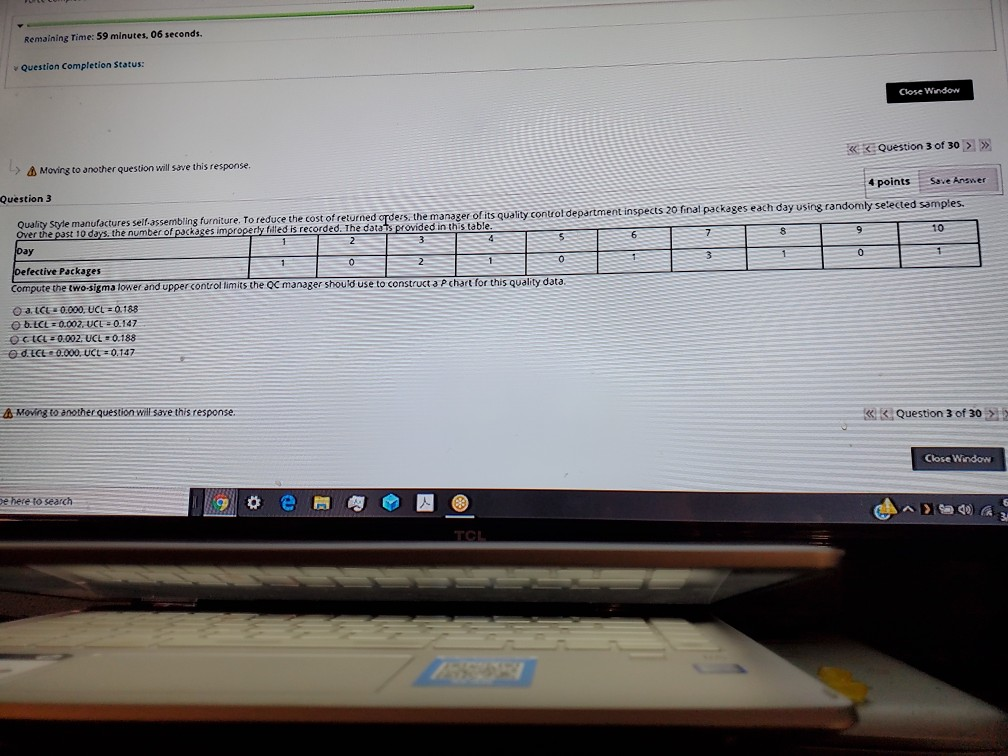 Remaining Time: 59 minutes. 06 seconds. Question