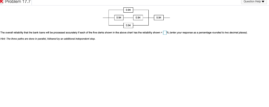 Problem 17.7 Question Help 0.94 0.94 0.94 0.94