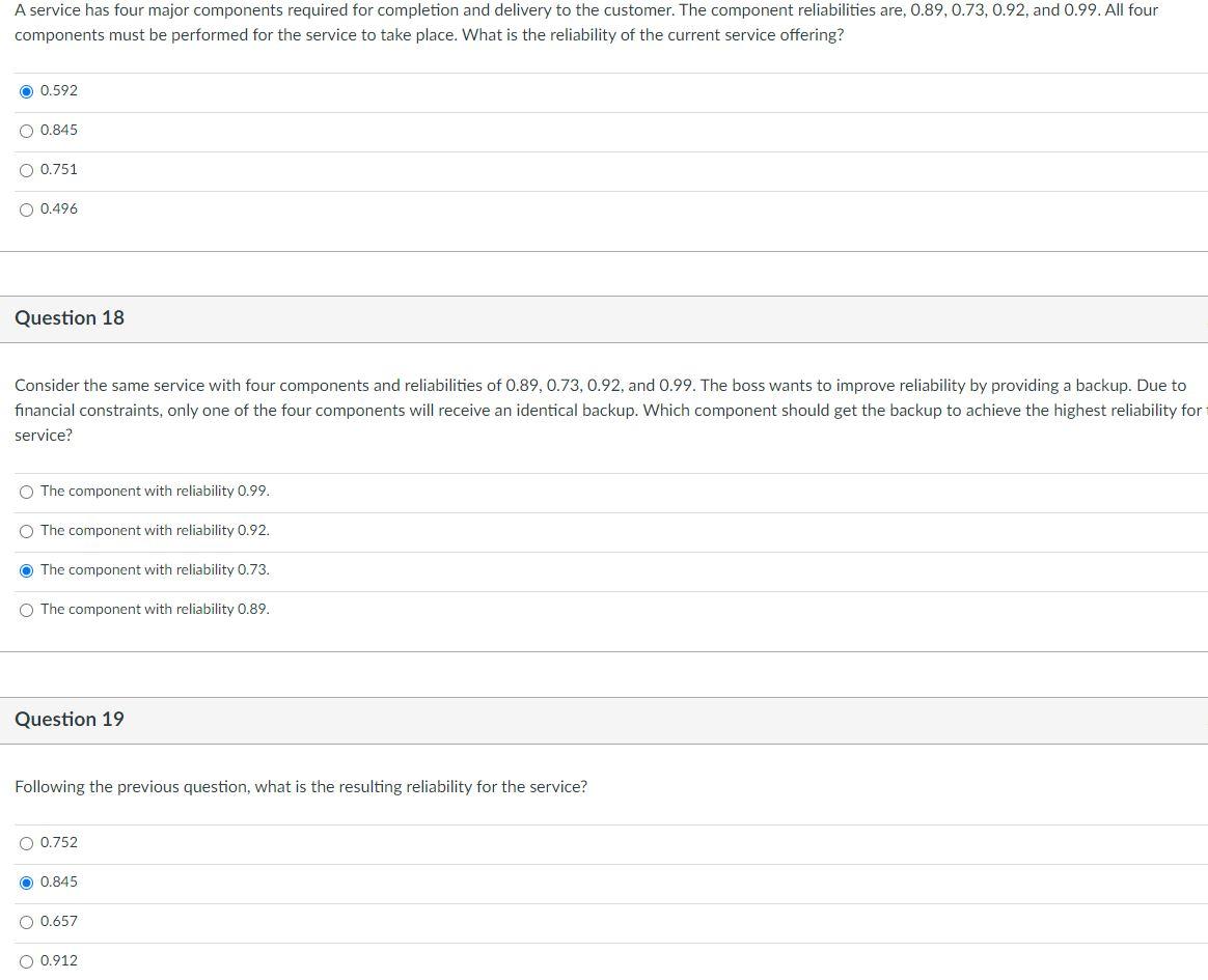 A service has four major components required for
