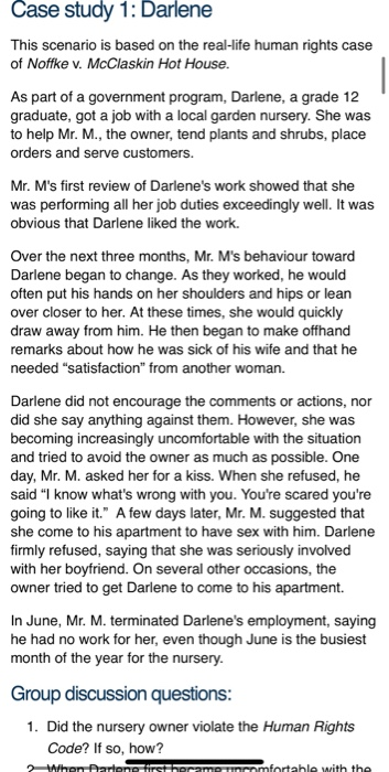 Case study 1: Darlene This scenario is based on