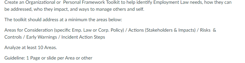 Create an Organizational or Personal Framework