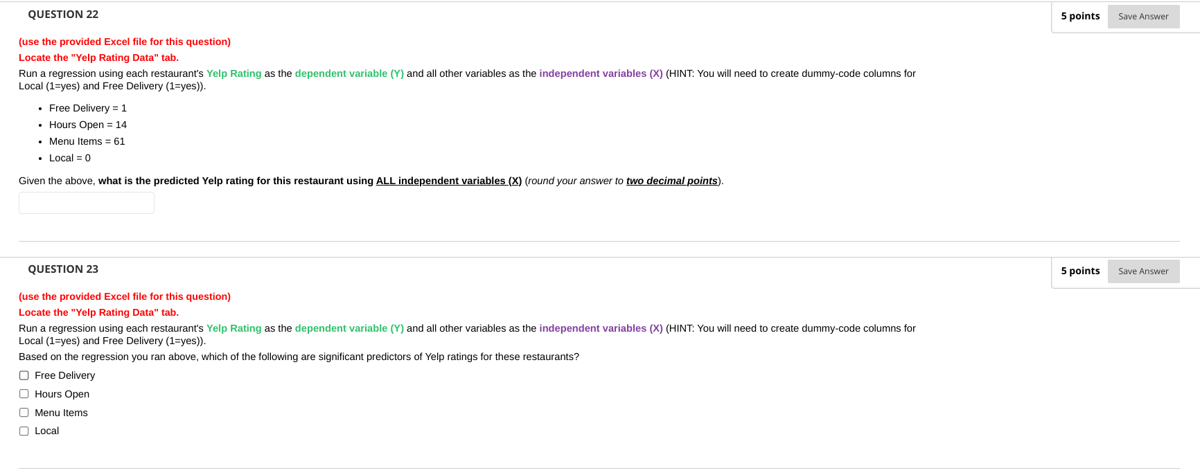 (use the provided Excel file for this question)