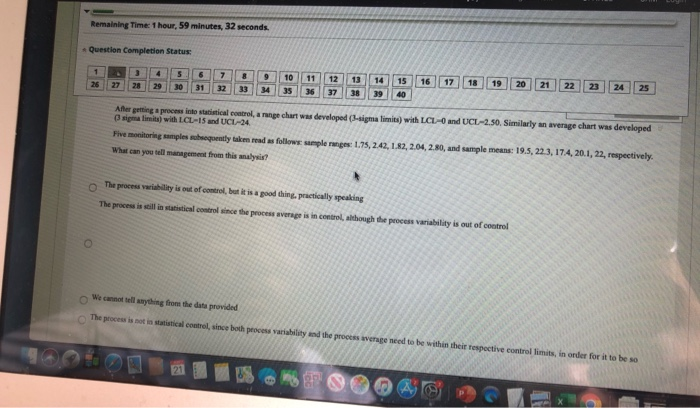 Remaining Time: 1 hour, 59 minutes, 32 seconds