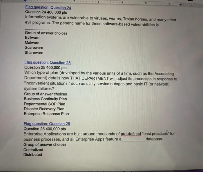 2 5 Flag question: Question 24 Question 24