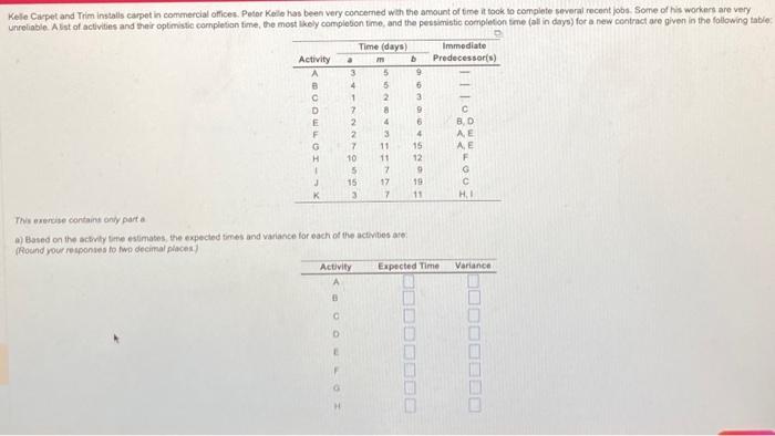 14 - please complete for up to activity K plz