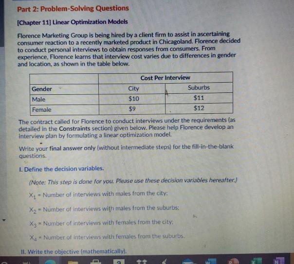 Part 2: Problem-solving Questions [Chapter 11]