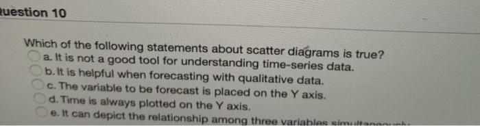 Question 5 The following is not an advantage of