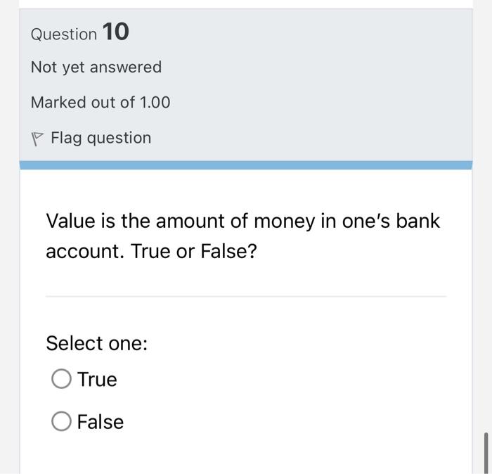 Question 30 Not yet answered Marked out of 1.00