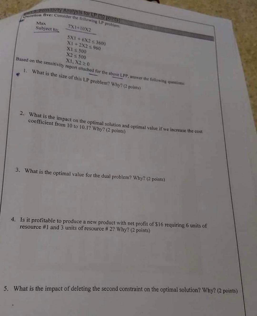 Based on the sensitivity report attached for the