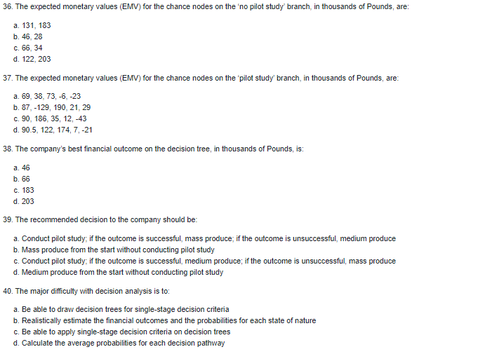 A company is considering introducing a new