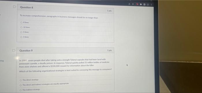 nts D Question 6 1 pts Which strategy does the
