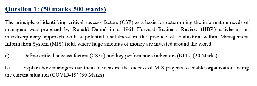 Question 1: (50 marks-500 wards) The principle of