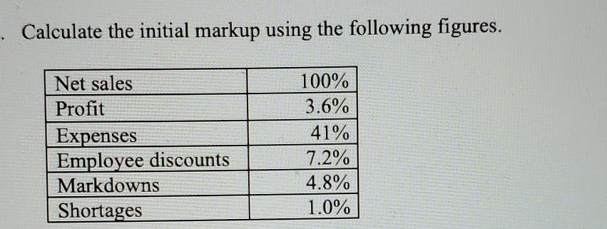 please answer in detail Calculate the initial