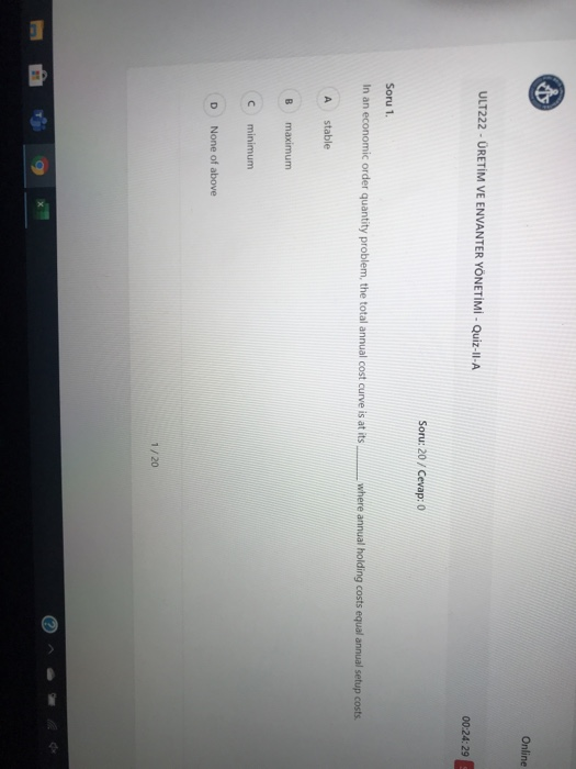 Online ULT222 - RETM VE ENVANTER YNETM -