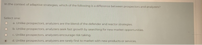 In the context of adaptive strategies, which of