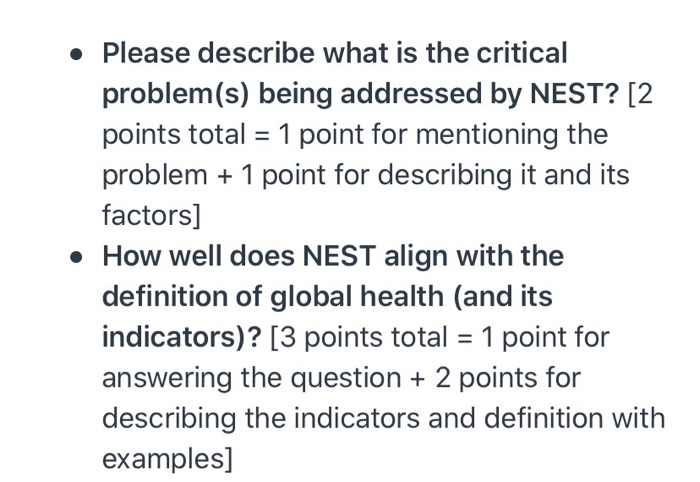 Please answer the 2 questions below with 3-5