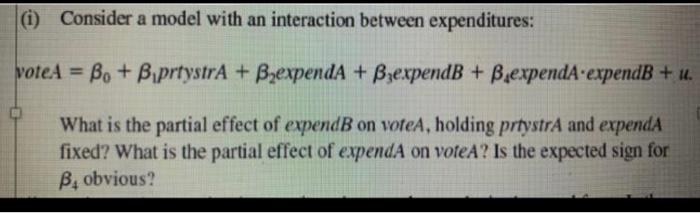 (1) Consider a model with an interaction between