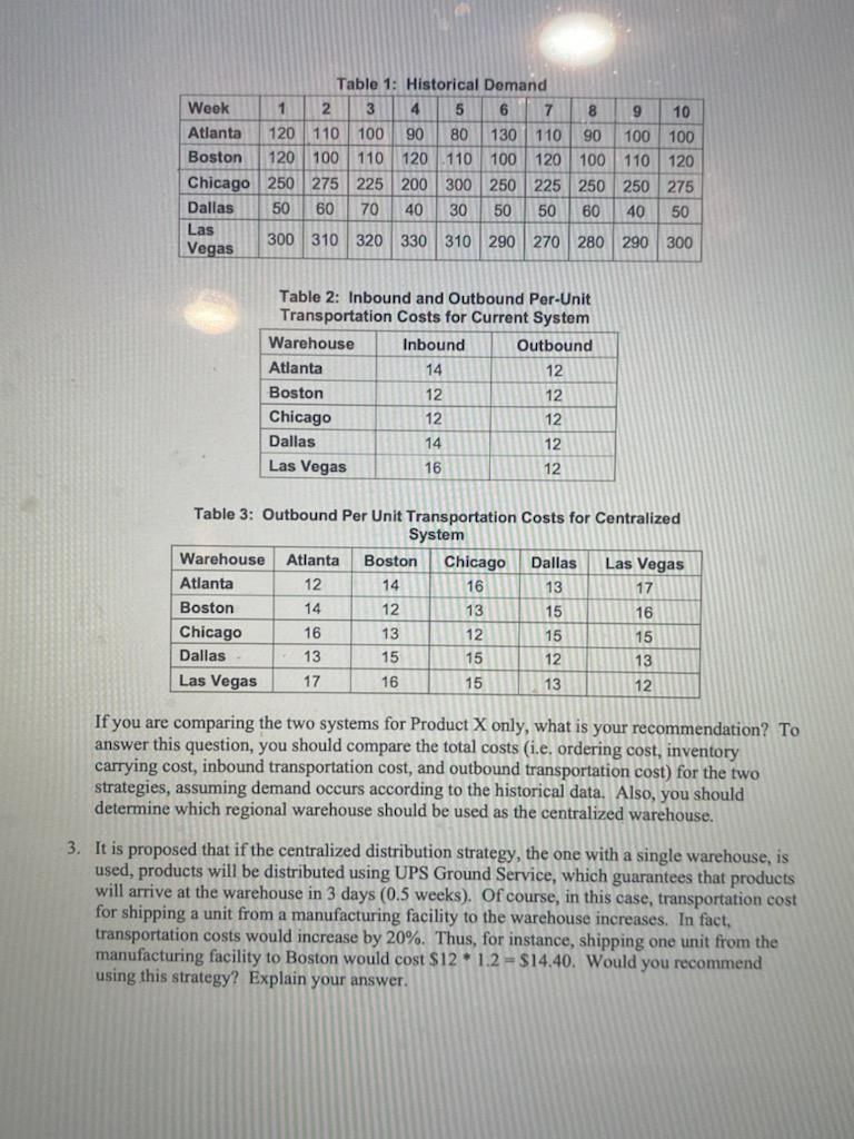 Table 1: Historical Demand Week 1 2 3 4 5 6 7 8 9