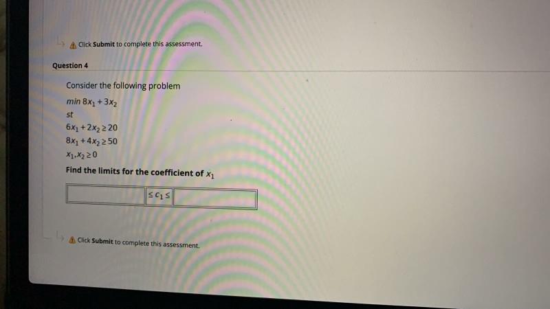 4 Click Submit to complete this assessment.