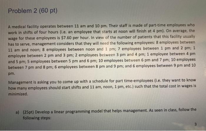 DSCI 3870. For Problem 2, enclose an Excel file