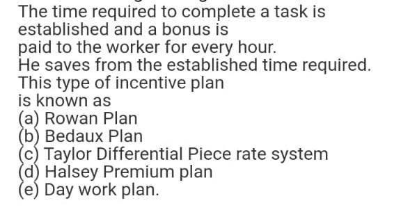 The time required to complete a task is