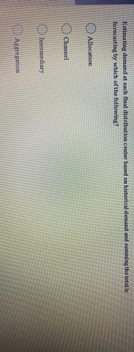 Estimating demand at each final distribution